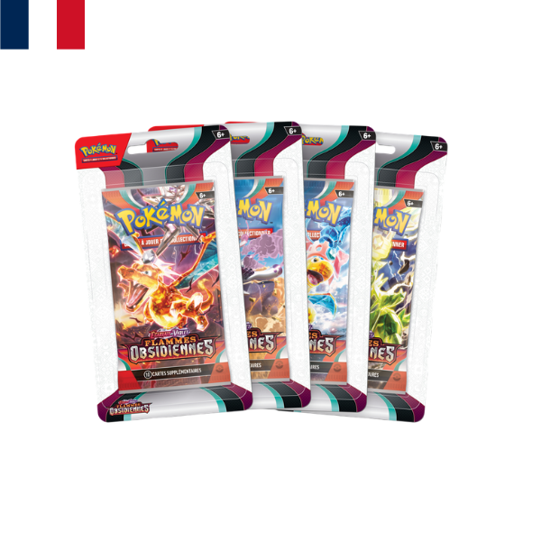 Artset 4 Blisters – Pokémon Écarlate et Violet : Flammes Obsidiennes (EV03) - FR